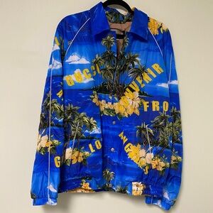 Gucci Blue and Yellow Tropical Men's Shirt